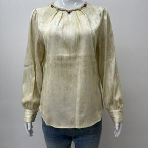 Elegant Breathable Linen Bead Decoration Office Ladies Shirt