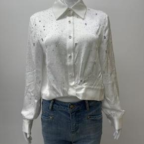 Satin Rhinestones Breathable Special Fabric Office Ladies Shirt