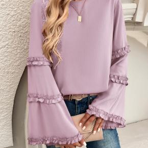 Chiffon Bell Sleeves Casual Daily Breathable Blouse