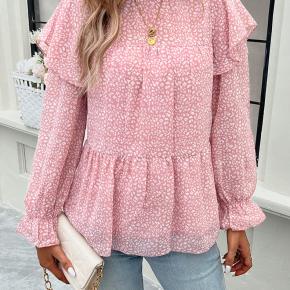 Printed Flared Cuffs Elegant Ladies Office Blouse