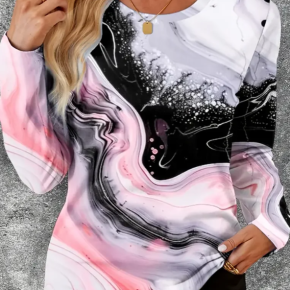 Spring Printed Slim Fit Elegant Blouse For Ladies