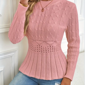 Women's Jacquard Knitting Tops Casual Custom Sweater