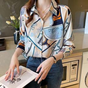 Spring Autumn Picasso Printed Elegant Shirt