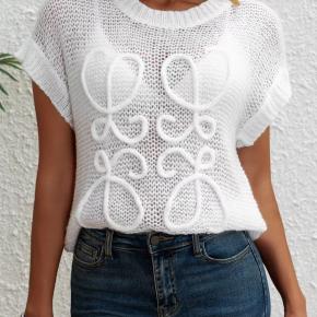 Ladies Classic Acrylic Short Sleeves Knitted Breathable T-shirt