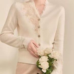 Women's Long Sleeves Cardigan With Embroidered Flowers 