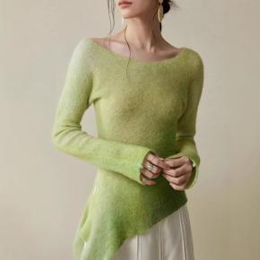 Ladies Knitted Viscose Irregular Hem Top For Spring Autumn