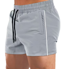 Man's Solid Color Quick-Drying Shorts With Pocket For Summer