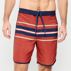Summer Man's Striped Print Quick-Drying Cotton Shorts With Pocket
