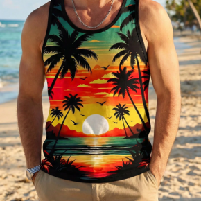 Man's Summer Beach Printed Breathable Quick-drying Vest 