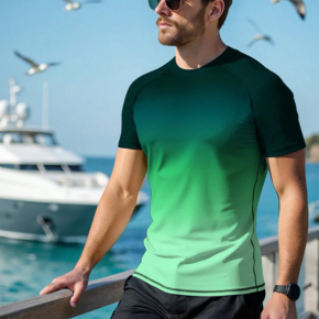 Man's Beach Printed Gradient Breathable Quick-drying T-shirt
